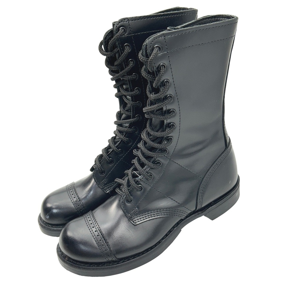 Corcoran 1500 Black Leather Jump Boots Mens 7 D Cap Toe Military Combat USA Made
